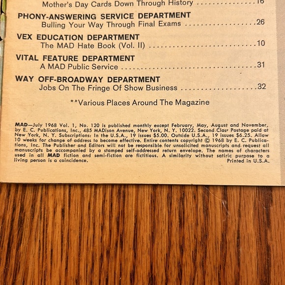 July ‘68 MAD Magazine #120 Alfred E Neuman Parody - Picture 8 of 14